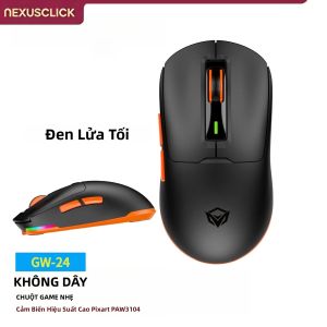 Chuột Không Dây Siêu Nhẹ NexusClick GW24 62g Ba Chế Độ 8000DPI 45IPS Đèn Nền RGB 15G Cảm Biến PAW3104 Chuột Chơi Game E-Sports