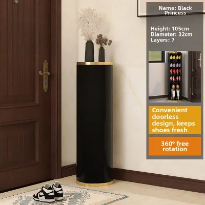 Home Entrance Luxury Round Rotating Shoe Storage Cabinet