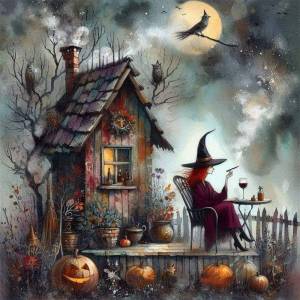 Huacan Full Diamond Painting Halloween Cartoon 5D DIY Mosaic Painting House Landscape Wall Decor