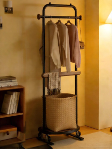 KAWEIRUI | Bedroom Secondary Clothing Rack Dirty Laundry Basket Portable Space-saving