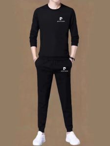 Mens Sportswear Set Thickened Long Sleeve round Neck Sweatshirt And Casual Pants Autumn Winter Warm Trendy Two Piece Suit