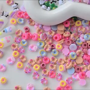 50Pcs 3D Mixed Cartoon Donuts Nail Art Charms Kawaii Dessert/Doughnut Nails Decorations for DIY Crafts Hair Manicure Accessories