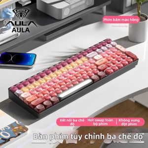 AULA | Pinky Colored 99-Key Side-Printed Triple Mode Mechanical Keyboard