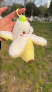 Creative Banana Shape Plush Dolls Pendant Kawaii Fruit Keychain Backpack Accessories Handbag Decor Birthday Gift for Women Gift