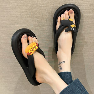 รองเท้าแตะส้นหนาผู้หญิง ฤดูร้อน น่ารัก Dachshund Dog Beach กันลื่น นุ่ม ด้านล่างกลางแจ้งสวมใส่รองเท้าแตะส้นแบนแบบสวมใส่ได้