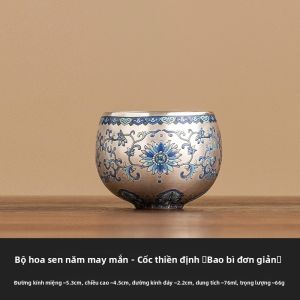 JISU | Tách Trà Sang Trọng Gilt Silver Lotus Zen