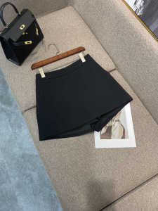 AURORA Summer New Acetate Casual Pants Skirt Women Simple Slimming Versatile Fake Two-Piece Shorts High Waist Wide Leg Pants