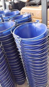 KOYOMAT HEAVY DUTY BLUE BUCKET CEMENT PAIL/STEEL HANDLE PVC CONSTRUCTION PAIL/BUCKET BALDI SIMEN CARRY CEMENT SAND 灰桶