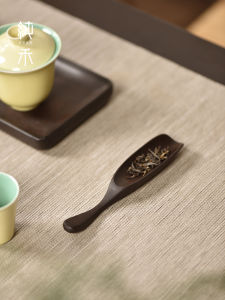 Black Ebony Tea Spoon Wooden Tea Scoop Tea Knife Tea Leaves Spoon Wooden Tea Knife Gongfu Tea Set Six Gentlemen Accessories