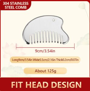 Head massage comb meridians comb skin Gua sha hair smoothing healthy SPA physiotherapy 304 stainless steel scraping plate