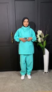 Jas Hujan TWINS19: Raincoat Pria Wanita Dewasa Anti Air Bahan Taslan Import