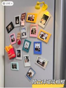 Instant Photo Frame Fridge Magnet 3-Inch Magnetic Attraction Picture Card Holder Home Decorative Accessories Photography Supplies