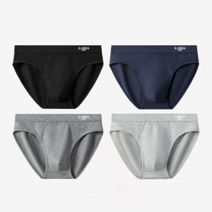 Sentexin 4Pcs Mens Cotton Panties Middle Rise Briefs Comfortable Underpants L/XL/XXL/3XL