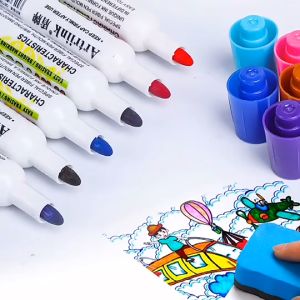 ปากกาไวท์บอร์ด 12 สี ปลอดสารพิษ เหมาะสำหรับเด็กๆ ไม่มีกลิ่นฉุน เติมหมึกได้ สำหรับกระดานไวท์บอร์ด สีเข้ม และสีพิษ