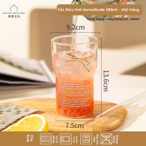 MODERN SWEETHOME | Cốc Uống Có Dây Hút bằng Thủy Tinh Borosilicate Cao Cấp
