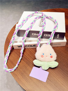 Healing Handmade Plush DIY Mobile Phone Case Strap Crossbody Shoulder Bag Strap Thickened Necklace Artisanal Fashion Accessory