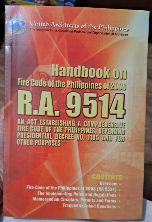 Handbook on Fire Code of the Philippines of 2008 RA 9514 | Lazada PH