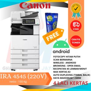Mesin Fotocopy Rekondisi Eropa Canon IRA 4535 / 4545 (220 / 110 VOLT)