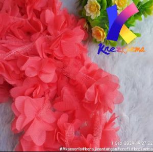 Bunga Frill Siffon/Bunga Siffon Polos Perlusin Berbagai Macam Warna