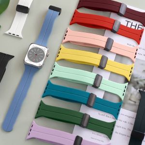 2023 Newest Magnetic Strap for Apple Watch Ultra2 Band 49mm 45mm 44mm 41mm 40mm Smart Watch Strap 42mm 38mm Original Silicone Bracelet for Apple Watch Ultra Series 9 8 7 6 5 4 3 se