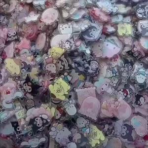 2/4cm Sanrio Cartoon Patch Keychain Hair Tie Refrigerator Sticker Mymelody Kuromi Cinnamoroll Pom Pom Purin Pochacco Phone Case DIY Accessories Acrylic Sheets Birthday Gift