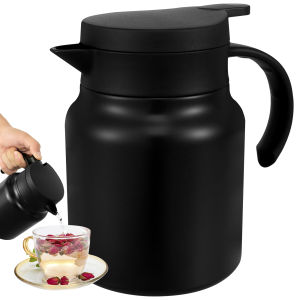 Thermal Teapot 1000ML Large Capacity Insulated Water Pitcher with Detachable Tea Strainer 316 Stainless Steel Coffee Jugs