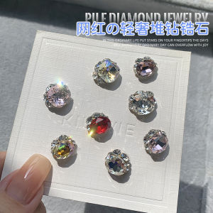 Accessible Luxury Nail Zircon Heap Diamond Mesh Red Crystal Moonlight Ruby Super Flash K9 Colorful Crystals Bride Fingernail Decoration G98