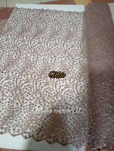 kain/bahan tile bordir akar Payet/kain kebaya