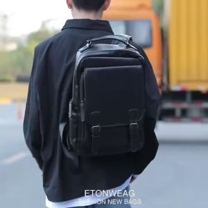 Balo đi học chất liệu da cao cấp balo da chống xốc đựng laptop 156 inch