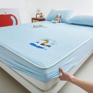 JoynCleon | A Grade Soft Ice Silk Summer Bed Fitted Sheet Set