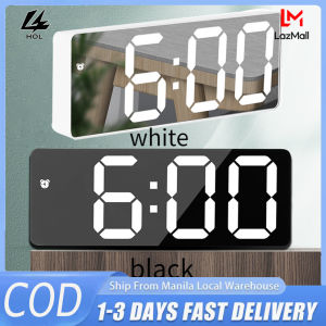 HOL (COD+3 Days Delivery) LED Digital Alarm Clock Night Light Display Mirror Decor Use Battery Or Usb Operated
