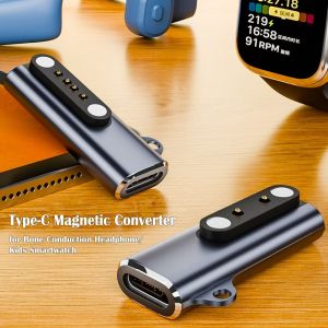 Bone Conduction Headphone Charging Adapter|Aluminium Alloy Type-C to 7.62 2/4 Pin Converter with Indicator LightStable and Safe