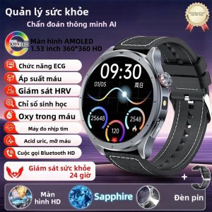 Đồng Hồ Thông Minh Theo Dõi Sức Khỏe ECG+PPG Mới Năm 2025 Dành Cho Nam Giới Phân Tích Axit Uric Oxy Máu Gọi Bluetooth Theo Dõi Thể Dục Giám Sát Giấc Ngủ