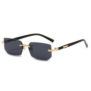 other | Retro Sunglasses Men Brand Designer Fashion Rimless Sun Glasses Shades Cutting Lens Ladies Frameless Eyeglasses