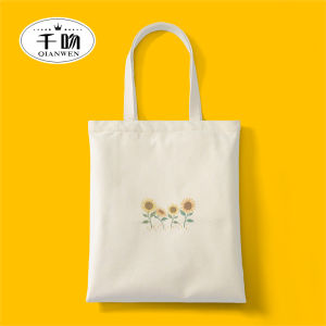 Large Capacity Canvas Bag Womens Single Shoulder Handbag Artistic Simple Retro Style for College Students Class Tote Bag