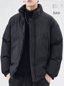 Jeanswest Mens Thickened Warm Loose Stand Collar Cotton Jacket Winter New Style Fashion Urban Youth Casual Wear Polyester Fiber