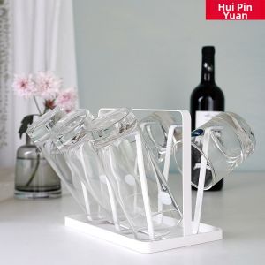 Creative Iron Wine Cup Organizer Drip Water Rack