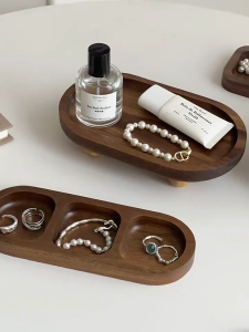 Wooden Jewellery Display Tray Solid Wood  Perfume Shelf Jewelry Cosmetic Storage Tray Entrance Key Storage Tray