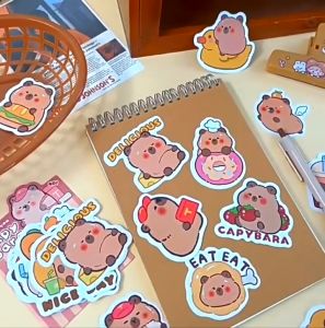 (READY STOCK) 30pcs Capybara Handbook Decoration Stationery Kid Present Gift 卡皮巴拉纸胶带套装手账胶带儿童礼物diy pelekat tape sticker