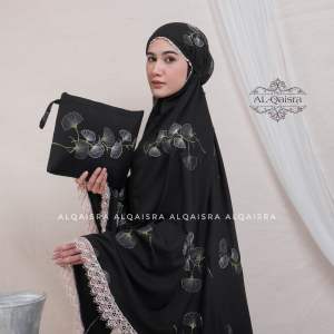 Mukena Dewasa Bordir Teratai Kipas Katun Premium Renda Mewah