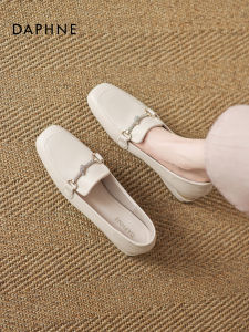 Daphne | Autumn New Style Leather Mid-heel White Loafer