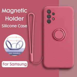 Lanyard Liquid Silicone Wrist Strap Ring Holder Phone Case For Samsung Galaxy A56 A55 A36 A35 A26 A25 A17 A16 A15 A07 A06 4G 5G Phone Cover Casing