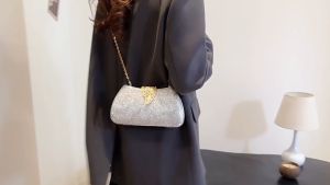 Clutch nữ dự tiệc túi đeo vai khoá chiếc lá nhiều màu LILA CLE23