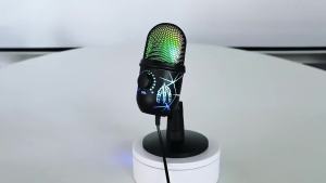 USB PC Microphone Game Microphone for Podcast Videos Condenser Microphone with RGB Indicator Light Rotary Gain Button for Gaming