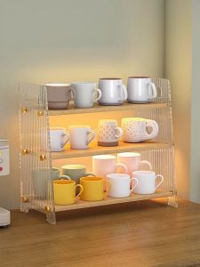 LACCOHUG Bamboo Cup Holder 1/2/3/4 Layers Wood Elegant Household Tempat Gelas Yang Murah