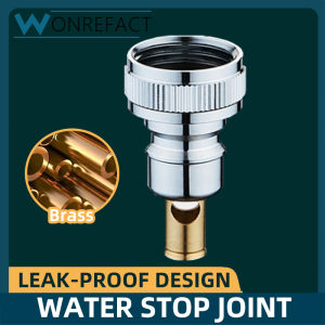 Washing Machine Brass Water Stop Joint Easy To Install Water Stop Valve Garden Outdoor Hose Quick Connector Pipe
