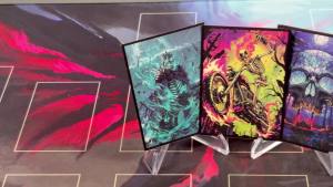 Card Sleeves -Pattern print 210 Standard Size Pack Clear Front & Matte Finish Back 66x91mm TCG Card Protector