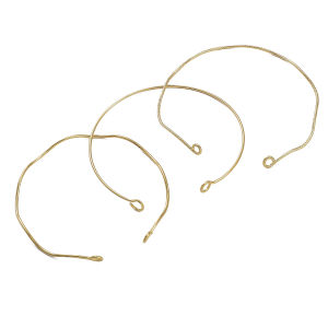 กำไลข้อมือทองเหลืองกลมชุบทอง60มม. 14K สำหรับเครื่องประดับทำเครื่องเพชร DIY