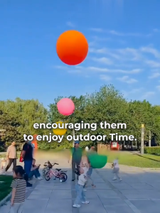 Giant 36 Inch Outdoor Balloon Set | 2 Extra-Thick Balloons + Hand Pump & Ribbon | Outdoor Bounce & Chase Game for Kids