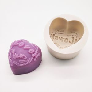 Silicone Soap Mold Love Heart Rose Chocolate Mold Candle Polymer Clay Mold Handicraft DIY Soap Base Mold Gift for Girl